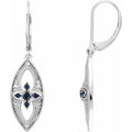 Natural Blue Sapphire & Diamond Earrings
