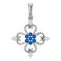 Natural Blue Sapphire & Diamond Pendant