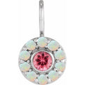 Natural Pink Spinel & White Opal Pendant