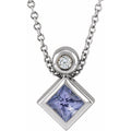 Natural Tanzanite Bezel Necklace