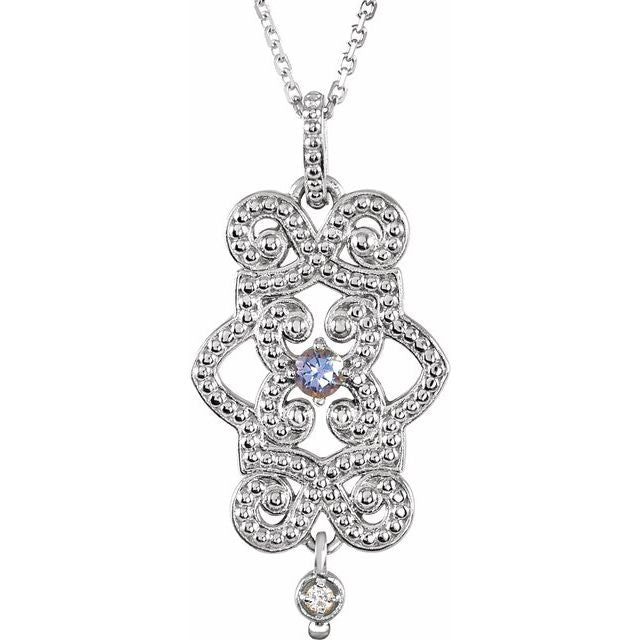 Natural Tanzanite Granulated Pendant