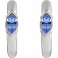 Natural Tanzanite Hoop Earrings