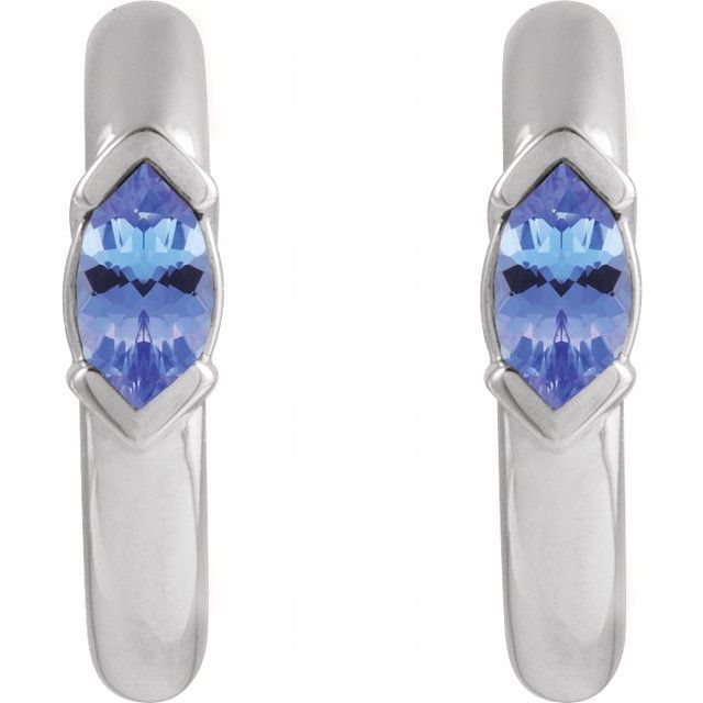 Natural Tanzanite Hoop Earrings