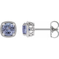 Natural Tanzanite Four-Prong Earrings
