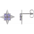 Natural Tanzanite Star Earrings