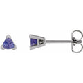 Natural Tanzanite Trillion Earrings