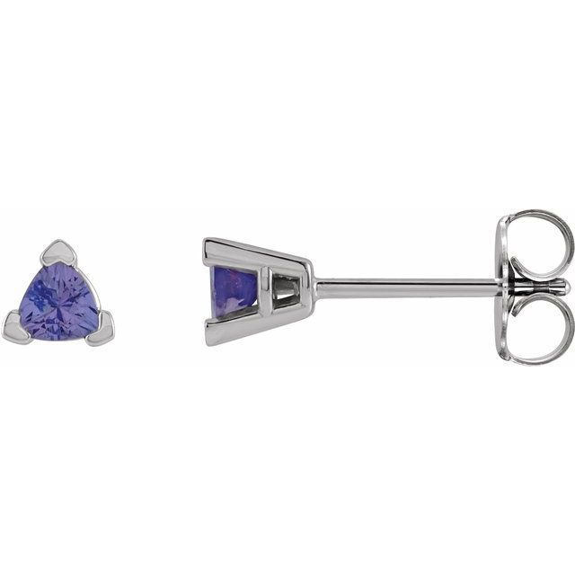 Natural Tanzanite Trillion Earrings