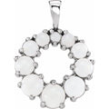 Natural White Opal Halo Pendant