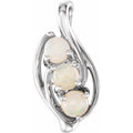 Natural White Opal Three-Stone Pendant