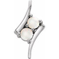 Natural White Opal Two-Stone Pendant