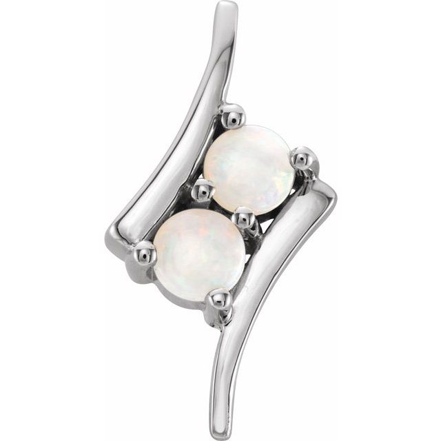 Natural White Opal Two-Stone Pendant