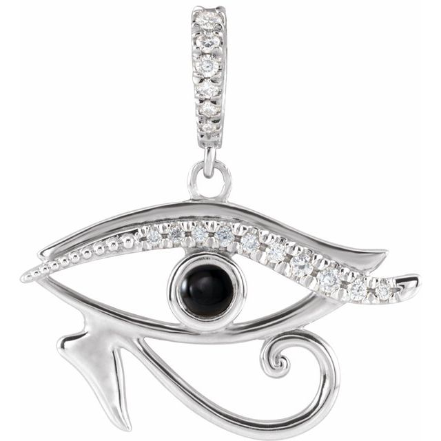Natural Black Onyx Eye of Horus Pendant