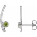 Natural Peridot Bezel Ear Climbers