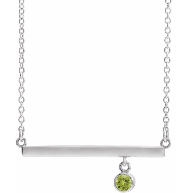 Natural Peridot Bezel Necklace