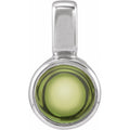 Natural Peridot Cabochon Solitaire Pendant
