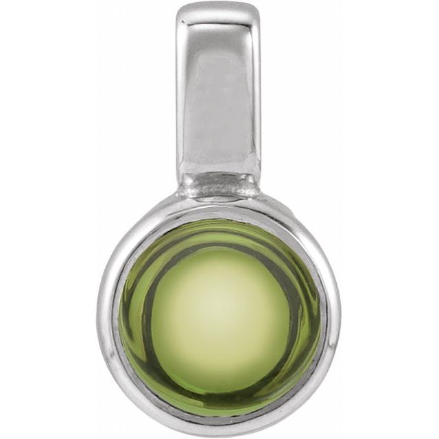 Natural Peridot Cabochon Solitaire Pendant