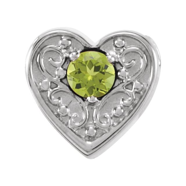 Natural Peridot Heart Pendant