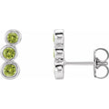 Natural Peridot Three-Stone Ear Climbers