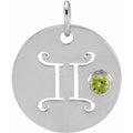 Natural Peridot Zodiac Pendant