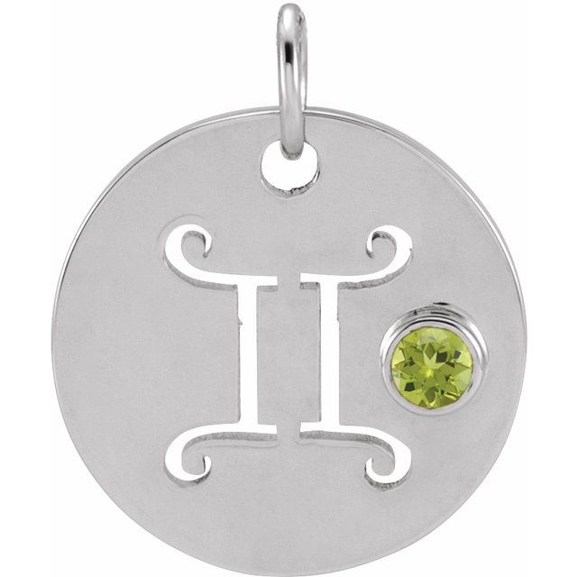 Natural Peridot Zodiac Pendant