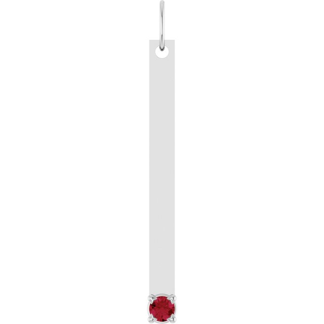 Natural Ruby Bar Pendant