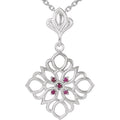 Natural Ruby Floral Necklace