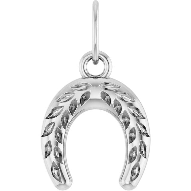 Sterling silver wheat pattern horseshoe pendant