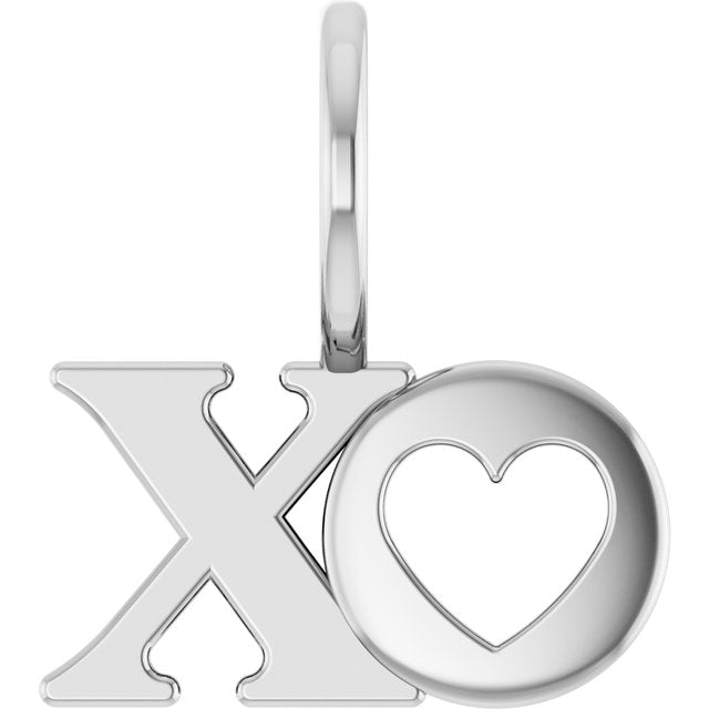 Sterling silver XO charm pendant
