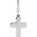 Sterling silver rounded-edge cross charm pendant