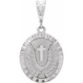 Sterling silver angel wing coin pendant