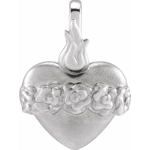 Sterling silver Immaculate Heart of Mary pendant