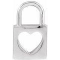 Sterling silver cutout heart lock pendant