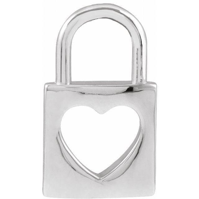 Sterling silver cutout heart lock pendant
