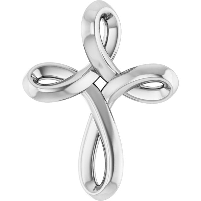 Sterling silver freeform cross pendant