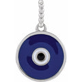 Sterling silver blue-enamel evil-eye pendant
