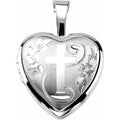 Sterling silver cross-heart locket