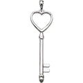 Sterling silver heart key pendant
