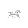 Sterling silver Standardbred trotter pendant